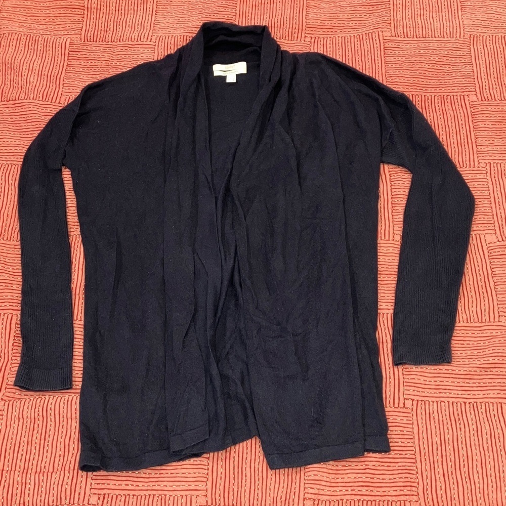 Esprit organic cotton women’s size small Open Front Cardigan - navy blue